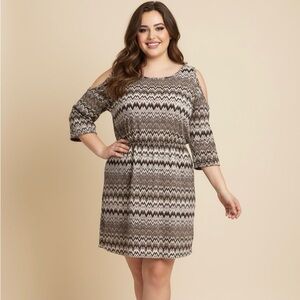 Chic Chevron Long Sleeve Dress